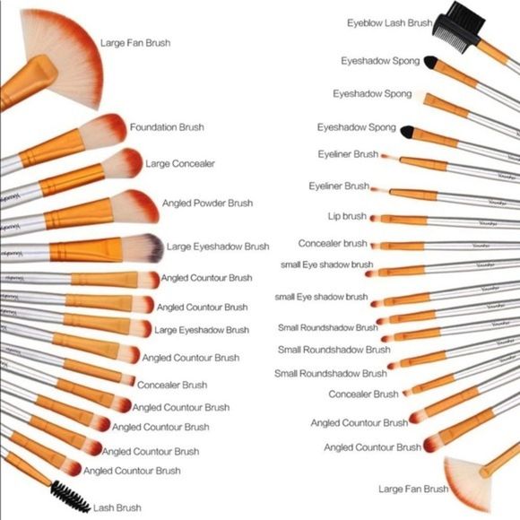 Makeup Brushes Set Blending 32 Set Synthetic Fiber Bristle Cosmetic Ulta - Picture 4 of 7